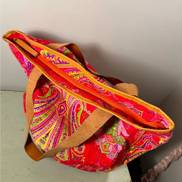 Vintage Vibrant Paisley Print Mod Tote XL - Picture 7 of 13